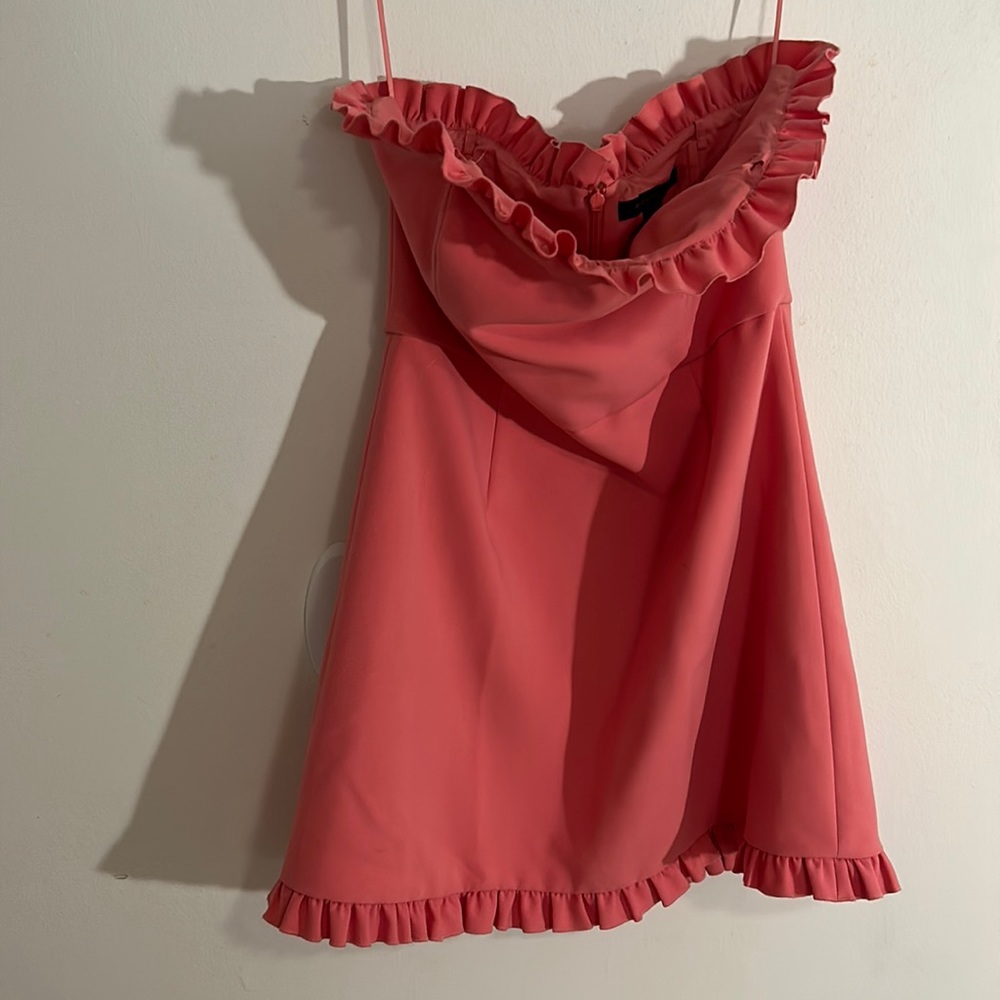 Pink strapless French Connection dress